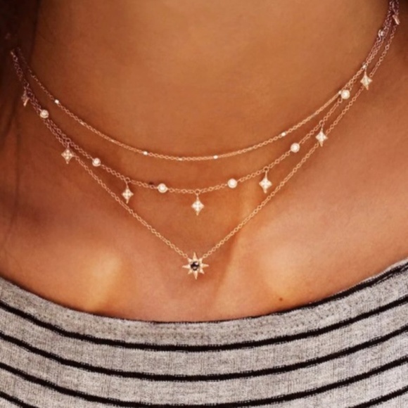 Jewelry - Bohemian Star Crystal Pendant Layered Necklace